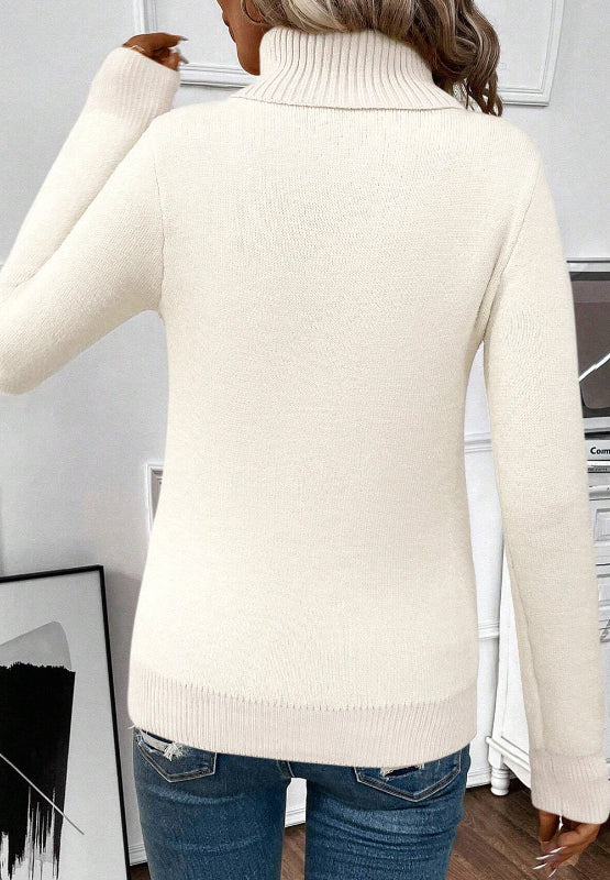 Turtleneck Long Sleeve Sweater-Angel Casuals