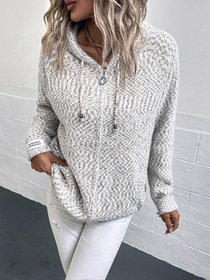 Zip-Up Hooded Sweater-Angel Casuals