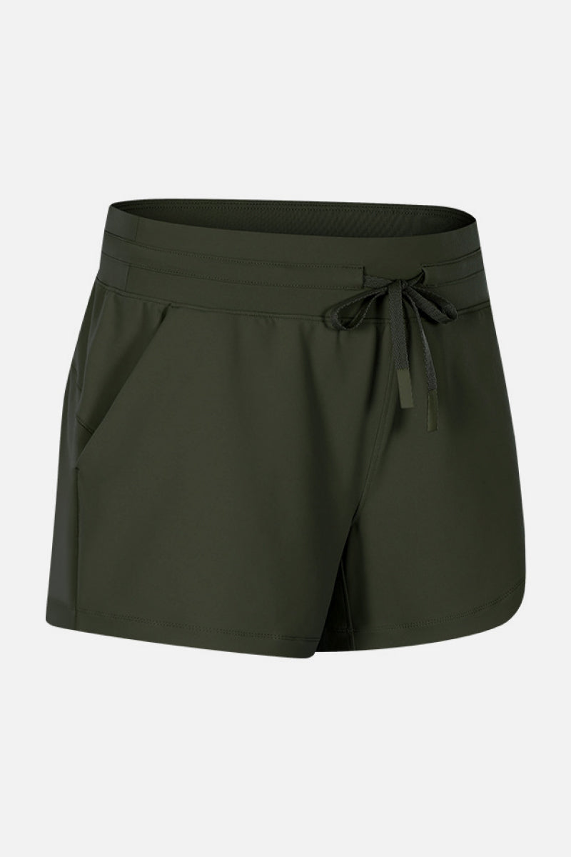 Waist Tie Active Shorts-Angel Casuals