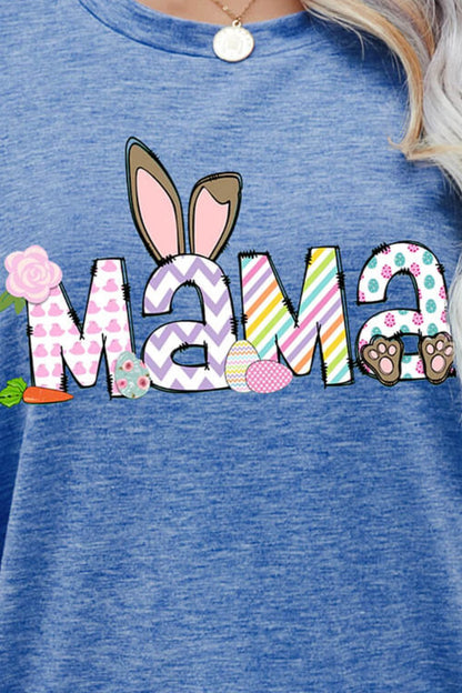 Easter MAMA Graphic Round Neck T-Shirt-Angel Casuals