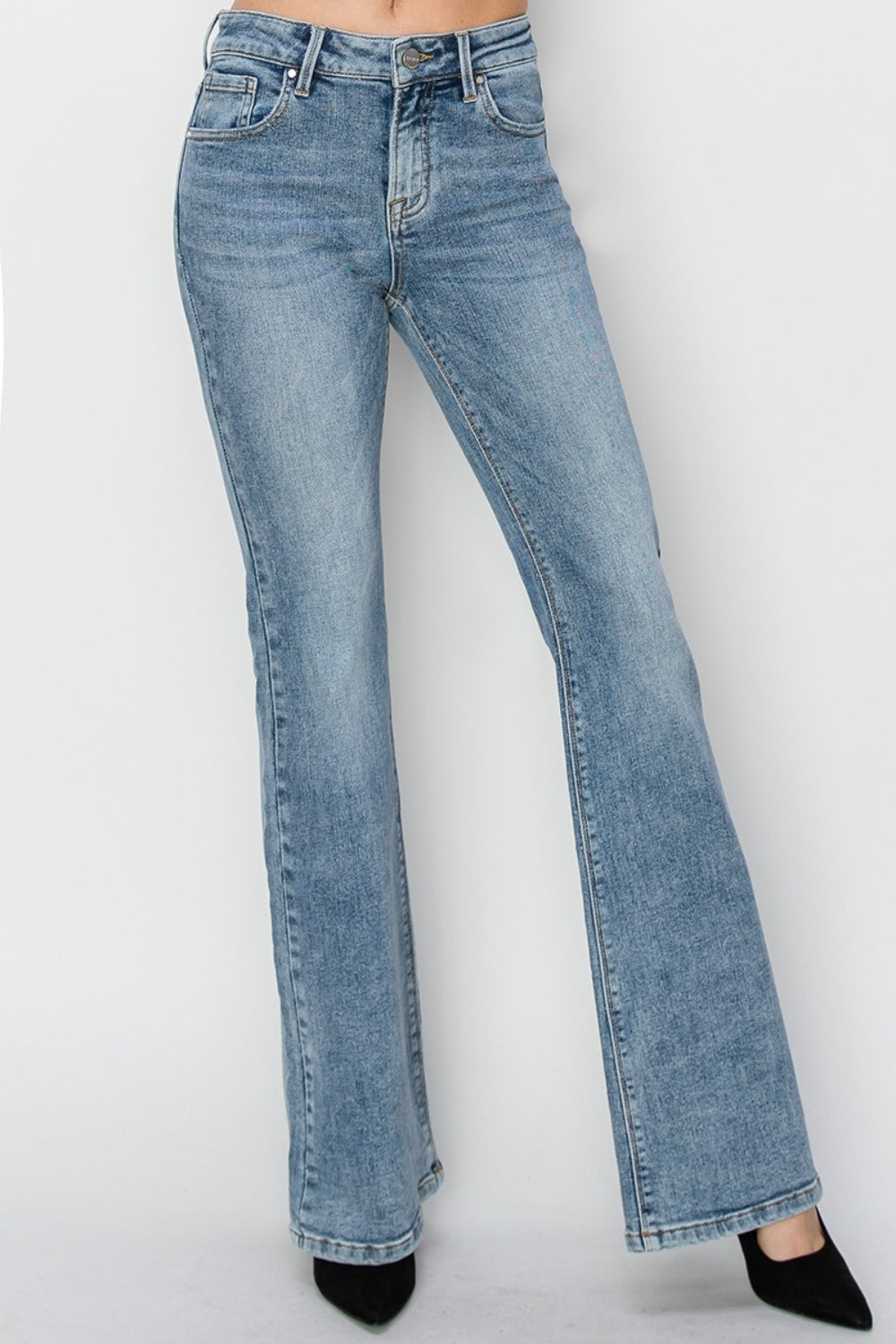 RISEN Full Size Mid Rise Bootcut Jeans-Angel Casuals