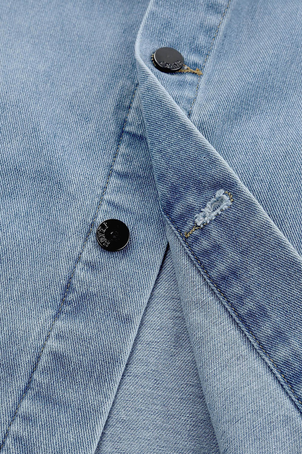 Button Down Collared Denim Jacket-Angel Casuals