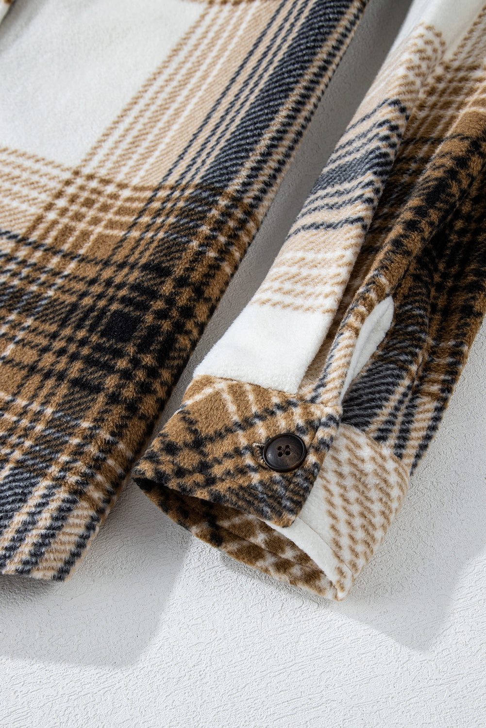 Plaid Button Up Long Sleeve Shacket-Angel Casuals