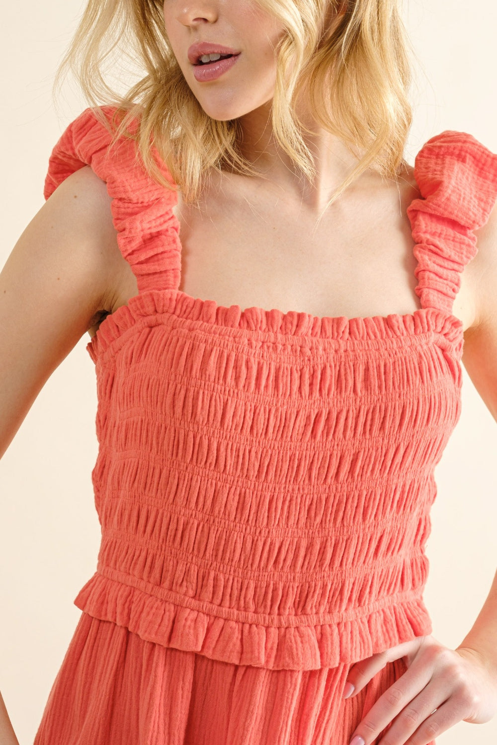 And The Why Smocked Ruffled Tiered Dress-Angel Casuals