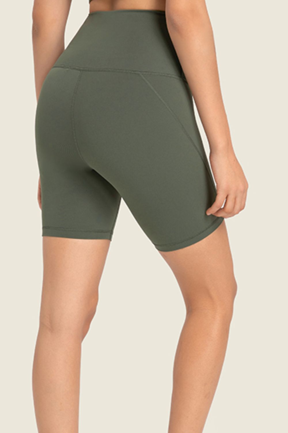 Seamless High-Rise Wide Waistband Biker Shorts-Angel Casuals