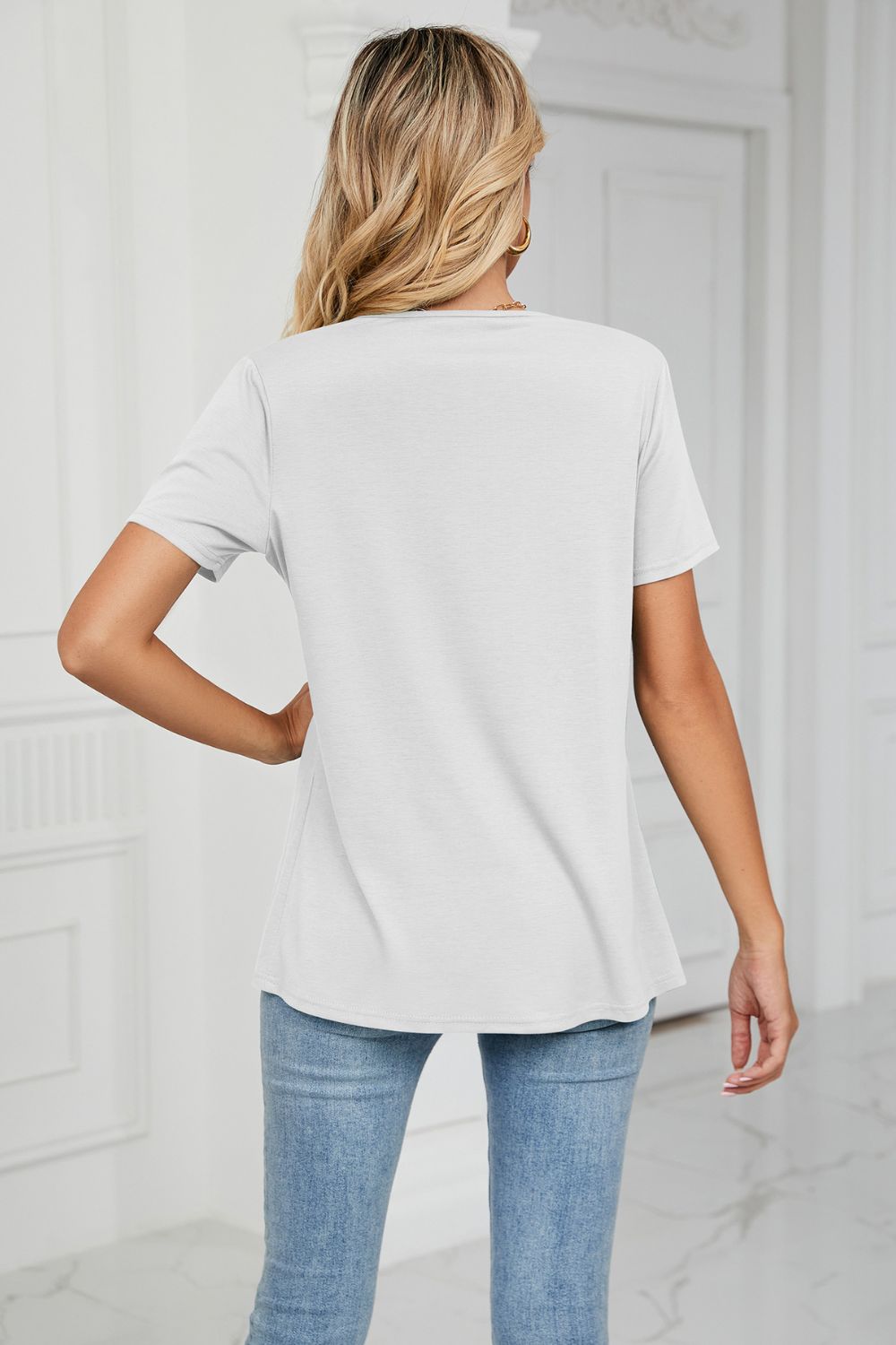 Cowl Neck Tulip Hem T-Shirt-Angel Casuals