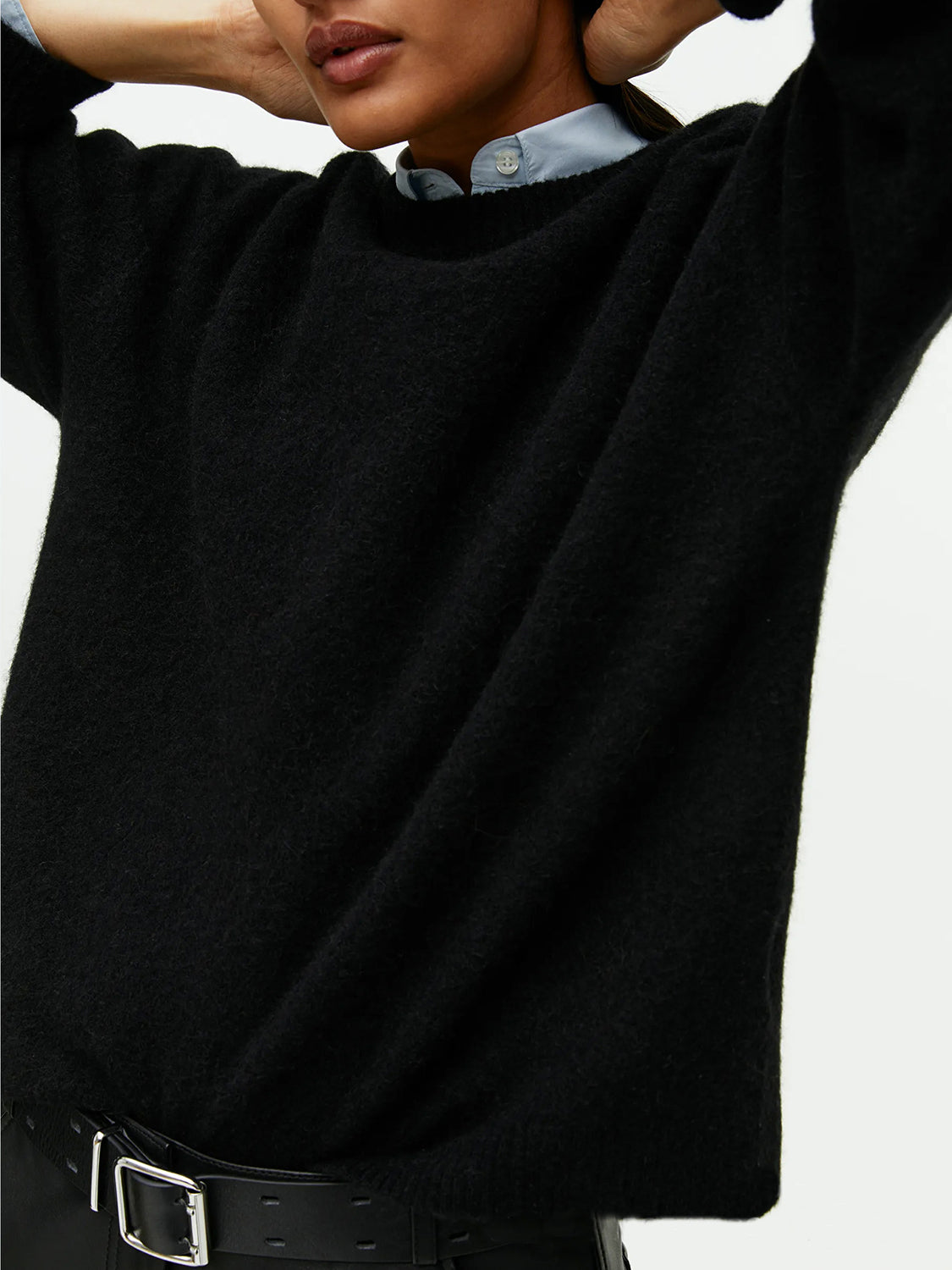 Round Neck Drop Shoulder Sweater-Angel Casuals