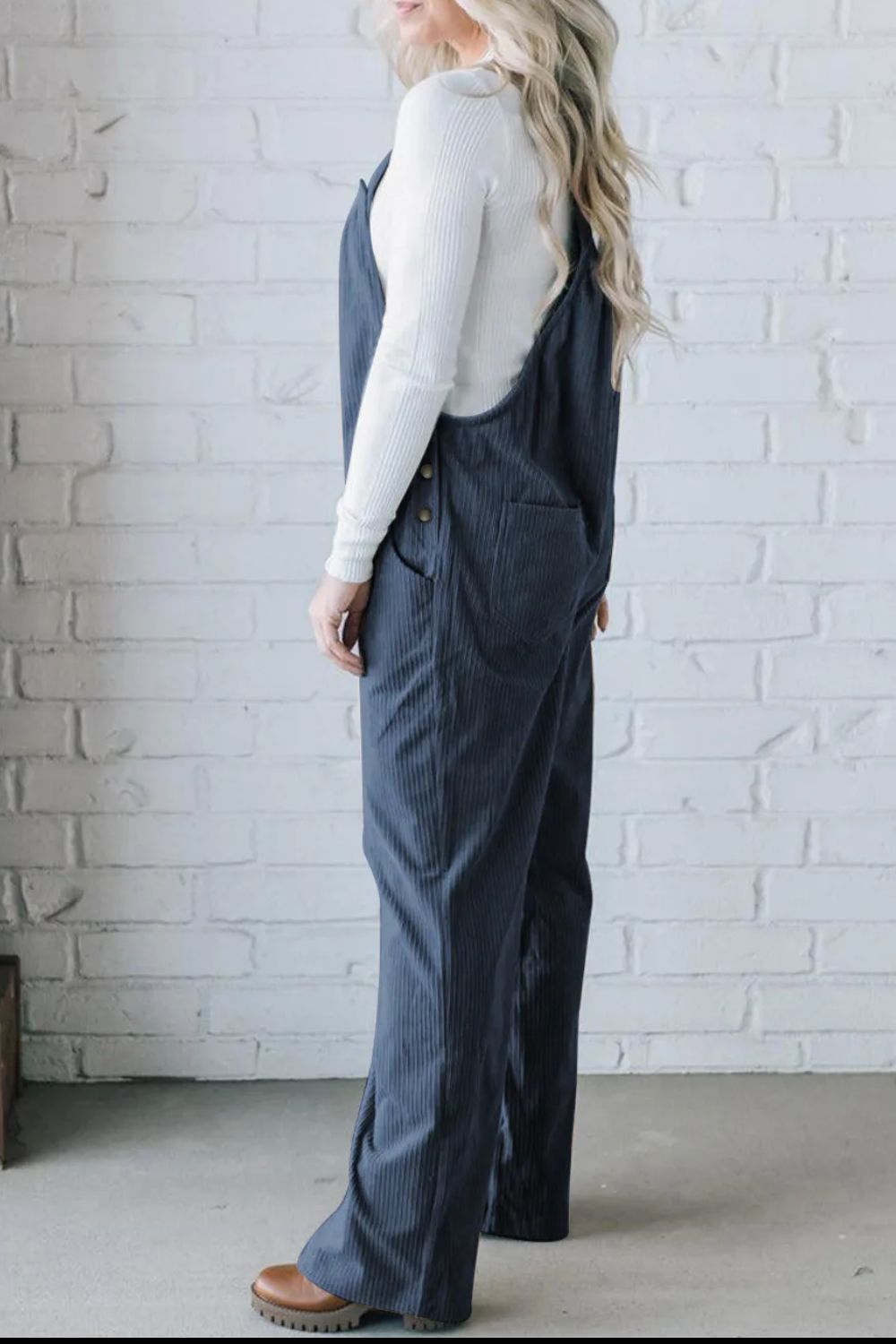Square Neck Wide Strap Overalls-Angel Casuals