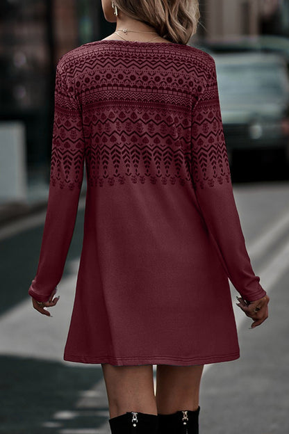 Printed Round Neck Long Sleeve T-Shirt-Angel Casuals