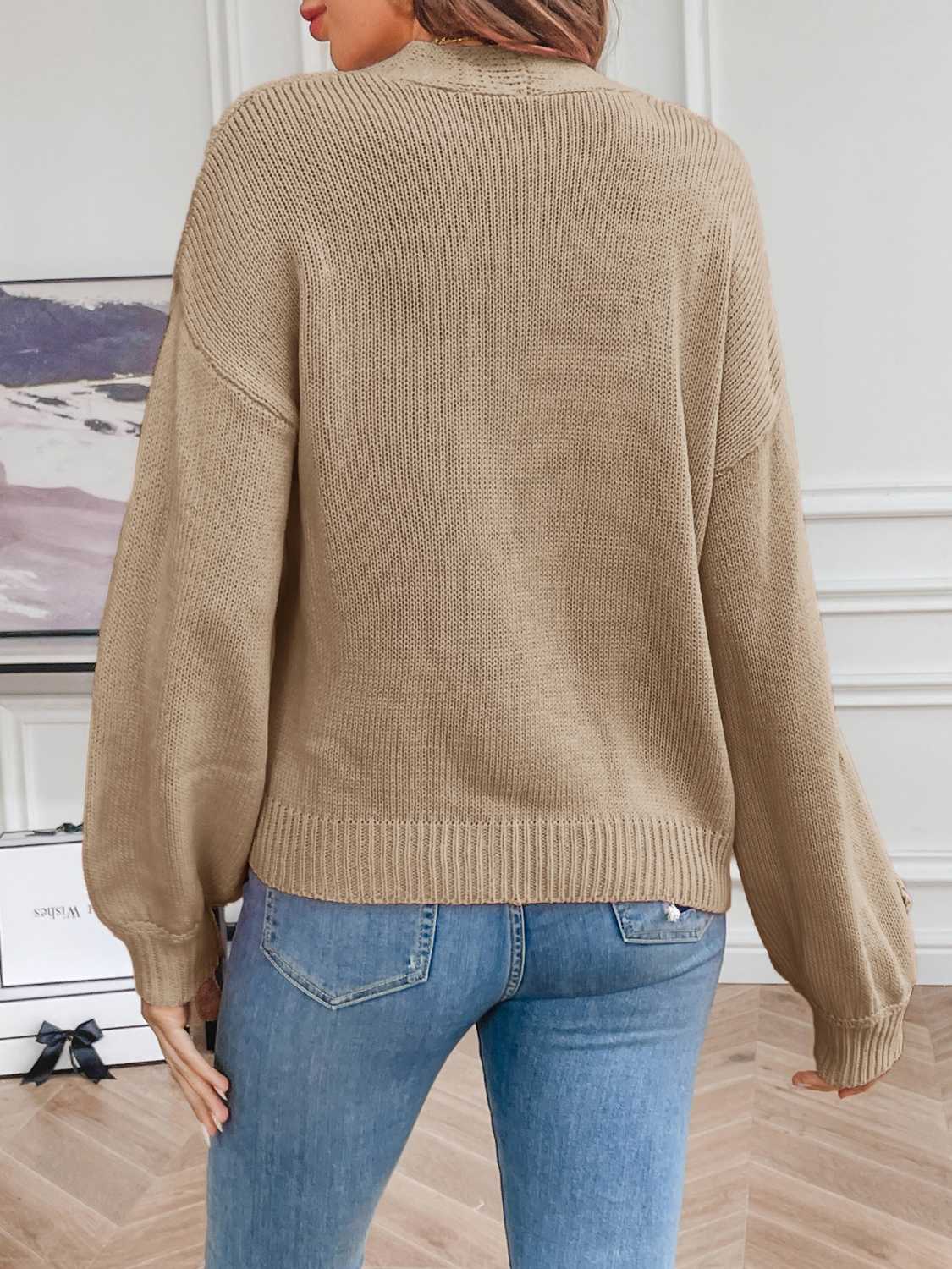 Floral Long Sleeve Open Front Cardigan-Angel Casuals