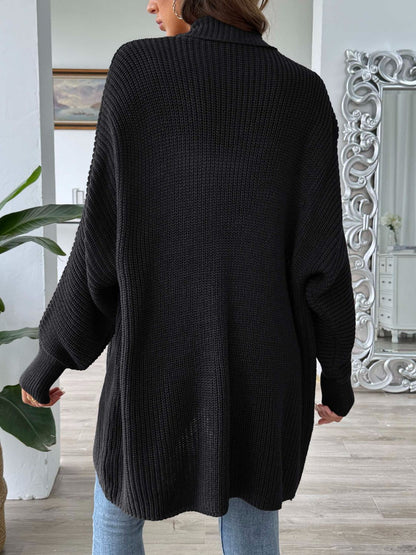 Open Front Long Sleeve Cardigan-Angel Casuals