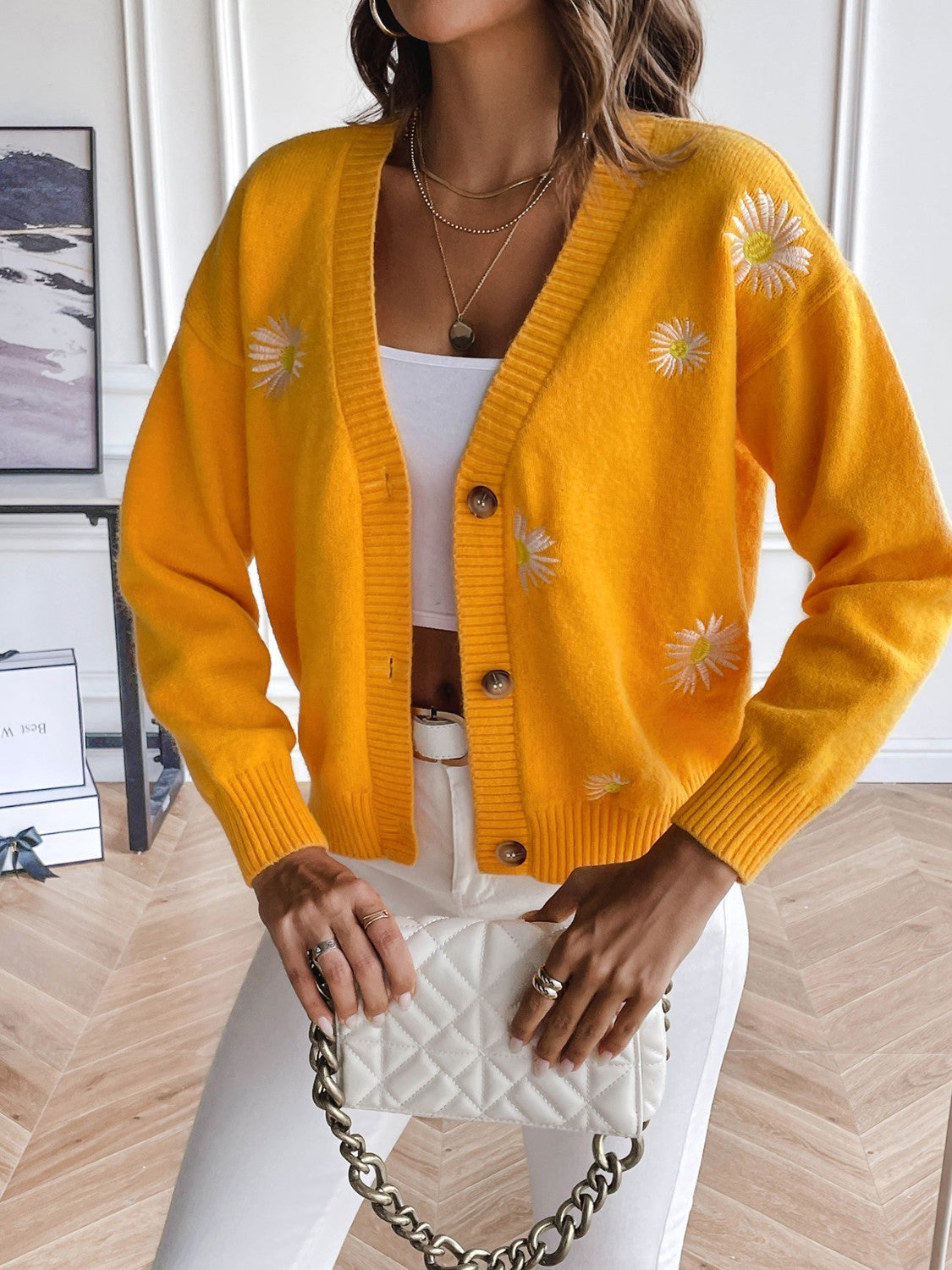 Floral Button Up Cardigan-Angel Casuals