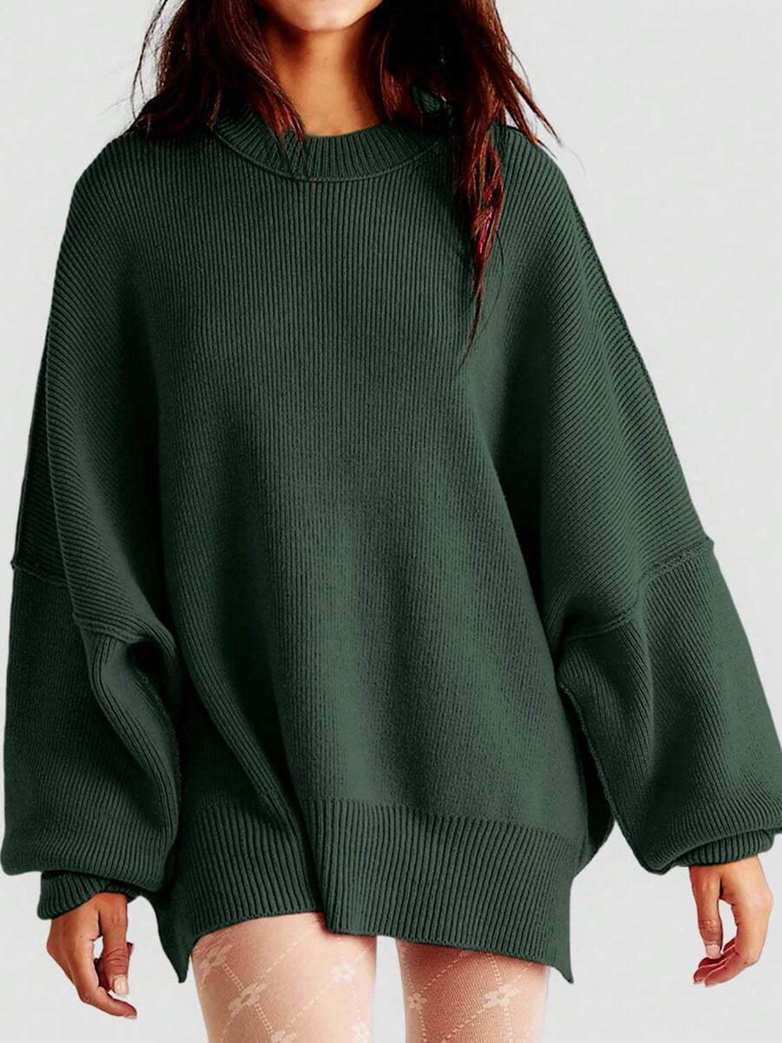 Round Neck Long Sleeve Sweater-Angel Casuals