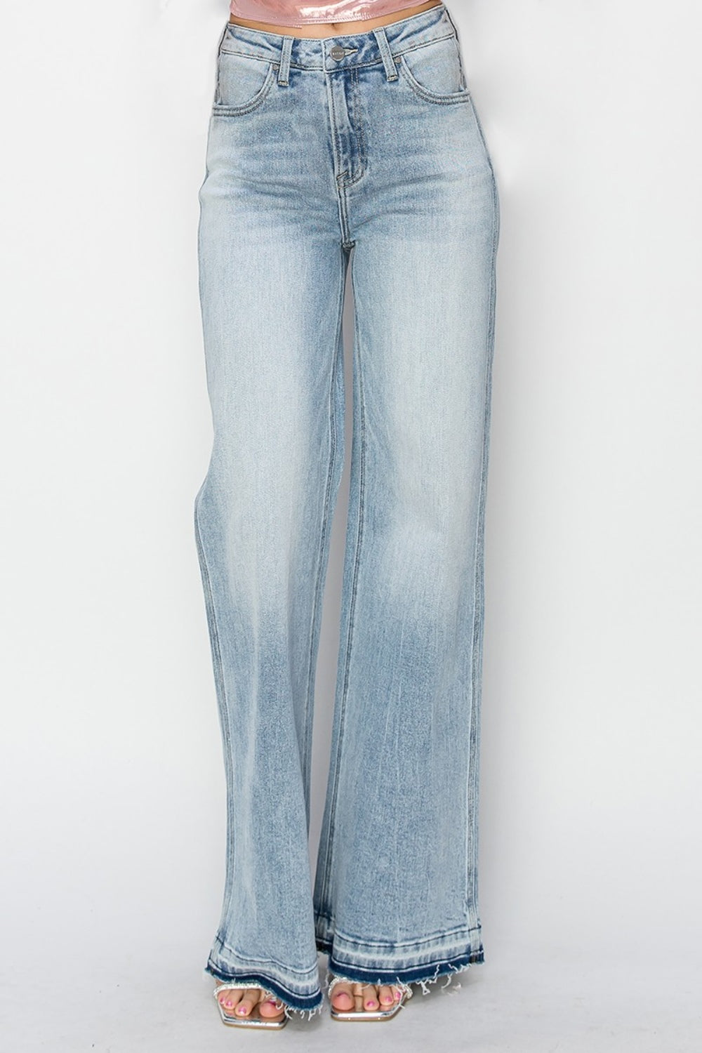 Risen Full Size High Rise Wide Leg Jeans-Angel Casuals