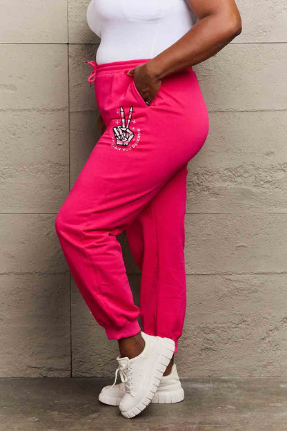 Simply Love Simply Love Full Size Drawstring DAY YOU DESERVE Graphic Long Sweatpants-Angel Casuals