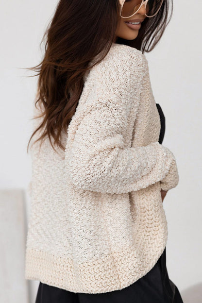 Solid Color Open Front Cardigan-Angel Casuals