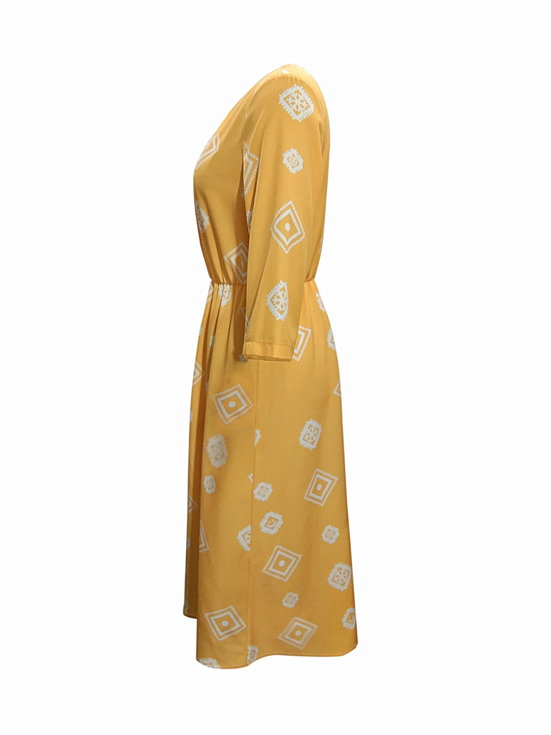 Geometric Notched Neck Dress-Angel Casuals