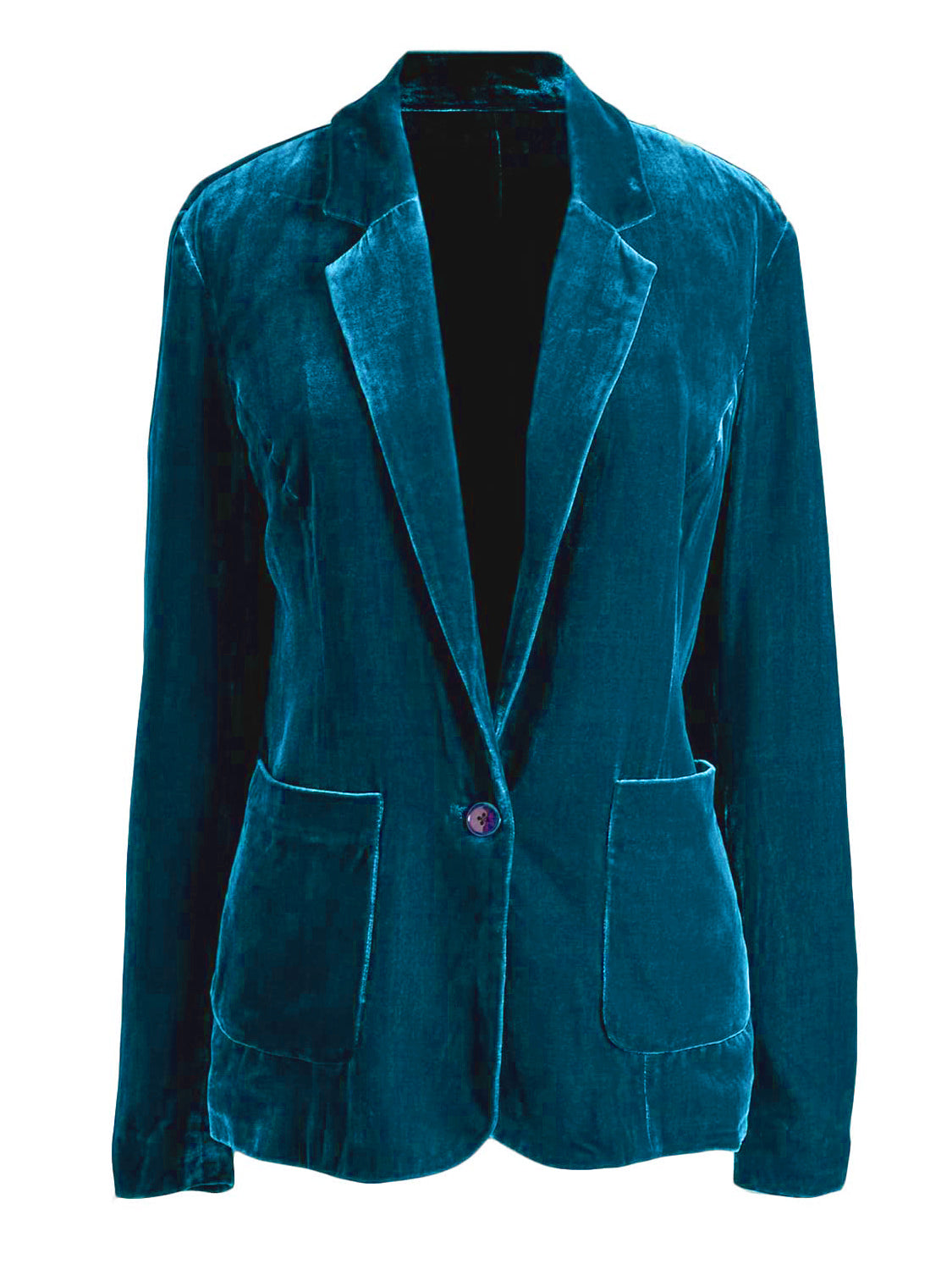 Pocketed Button Up Lapel Collar Blazer-Angel Casuals