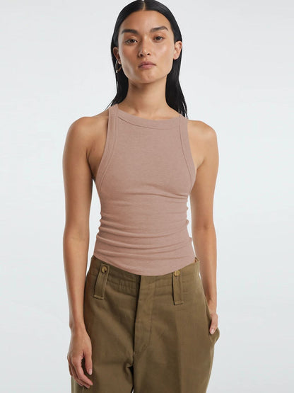 Halter Neck Ribbed Cropped Top-Angel Casuals