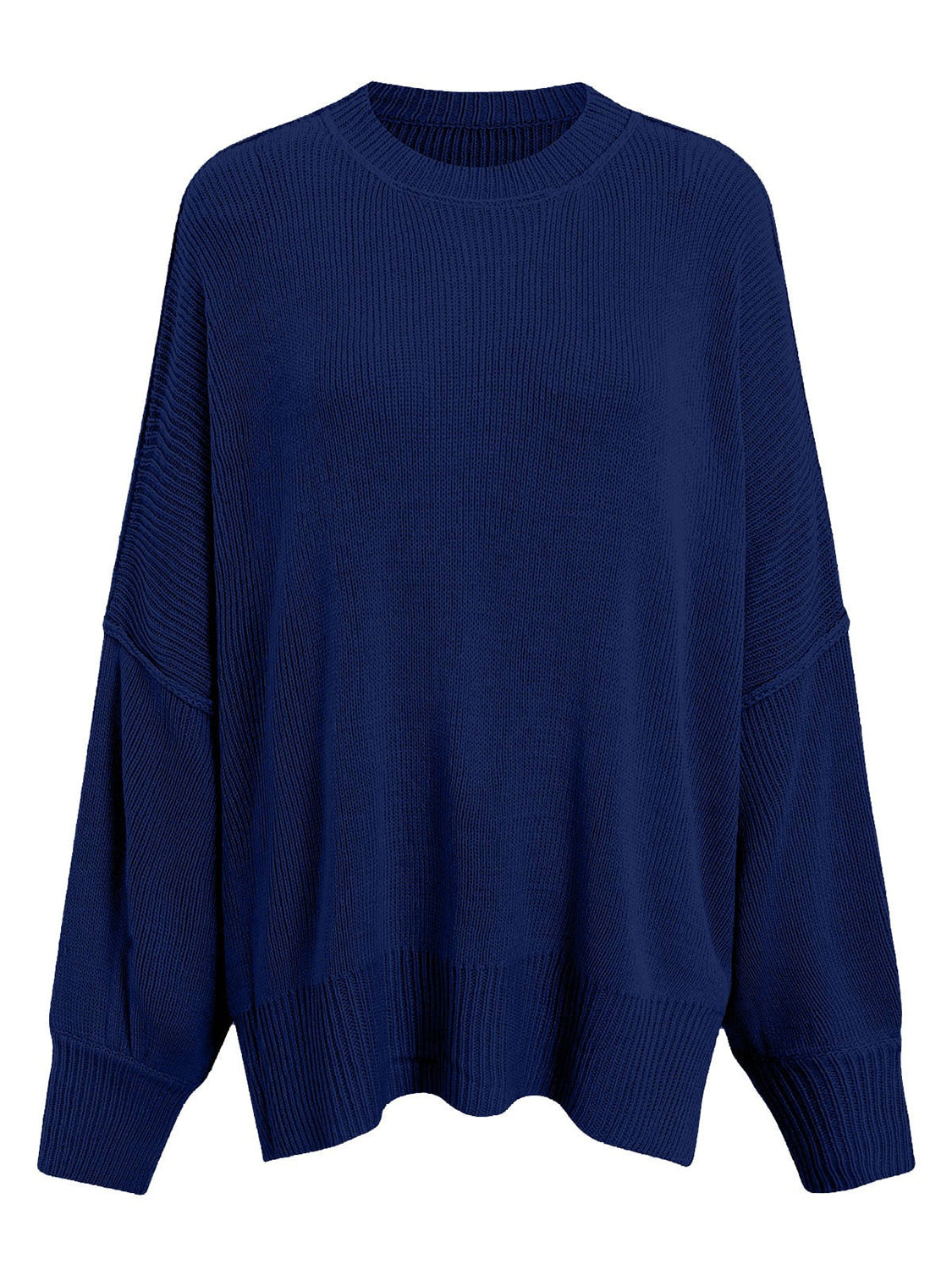 Round Neck Long Sleeve Sweater-Angel Casuals