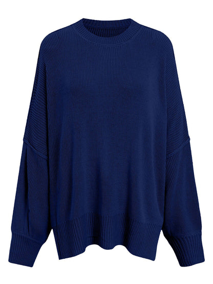 Round Neck Long Sleeve Sweater-Angel Casuals