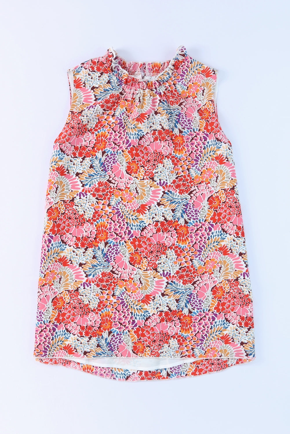 Floral Mock Neck Tank Top-Angel Casuals