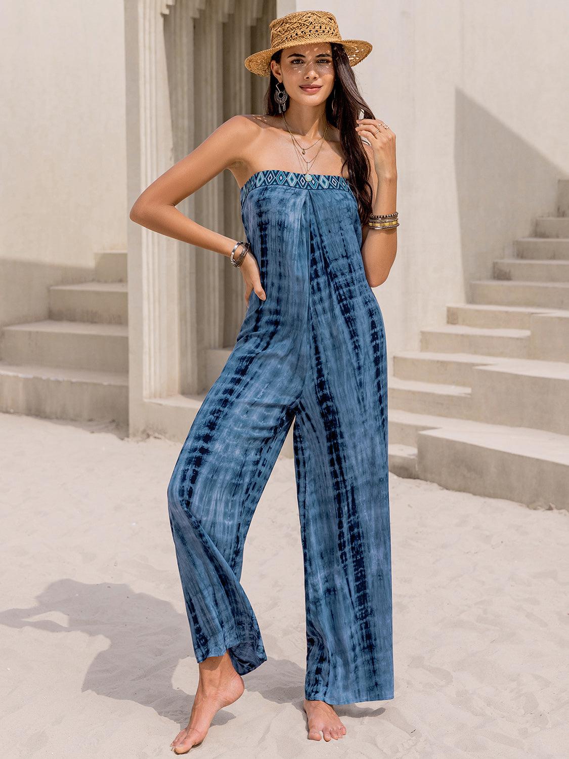 Tied Tube Wide Leg Jumpsuit-Angel Casuals