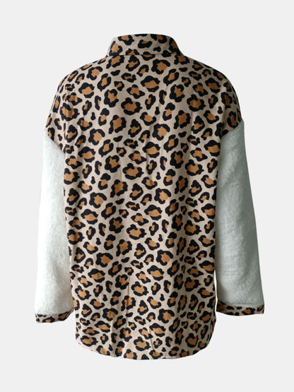 Fuzzy Button Up Long Sleeve Jacket-Angel Casuals