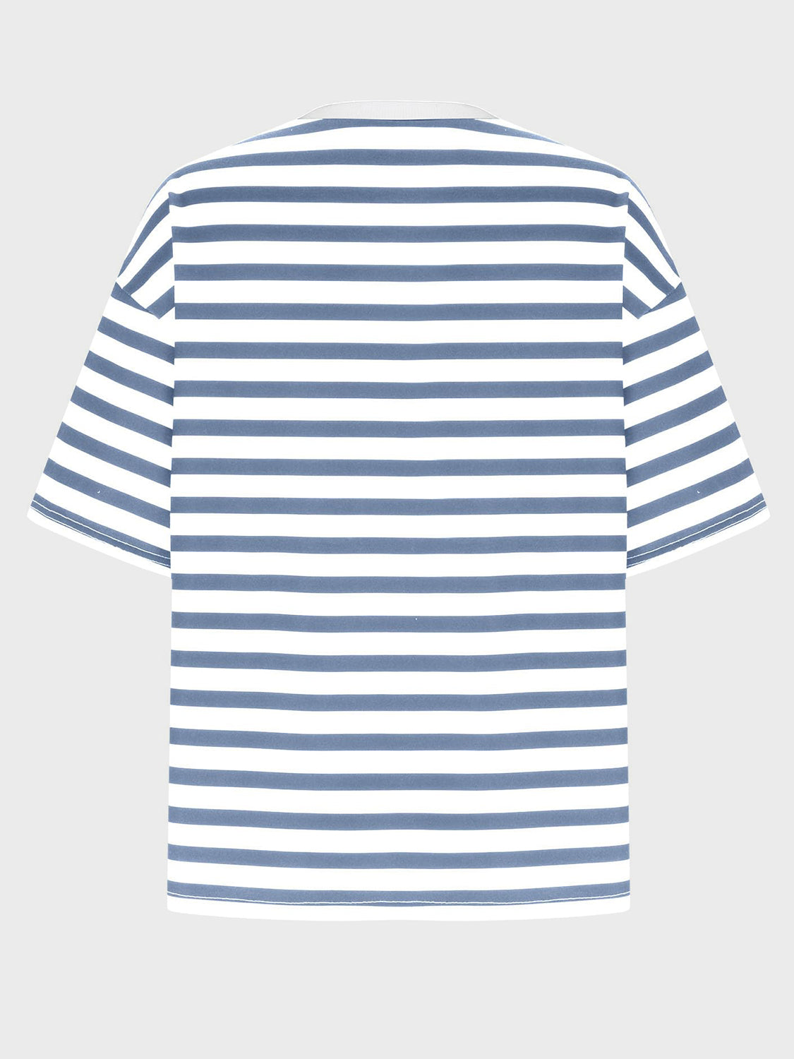 Striped Round Neck Half Sleeve T-Shirt-Angel Casuals