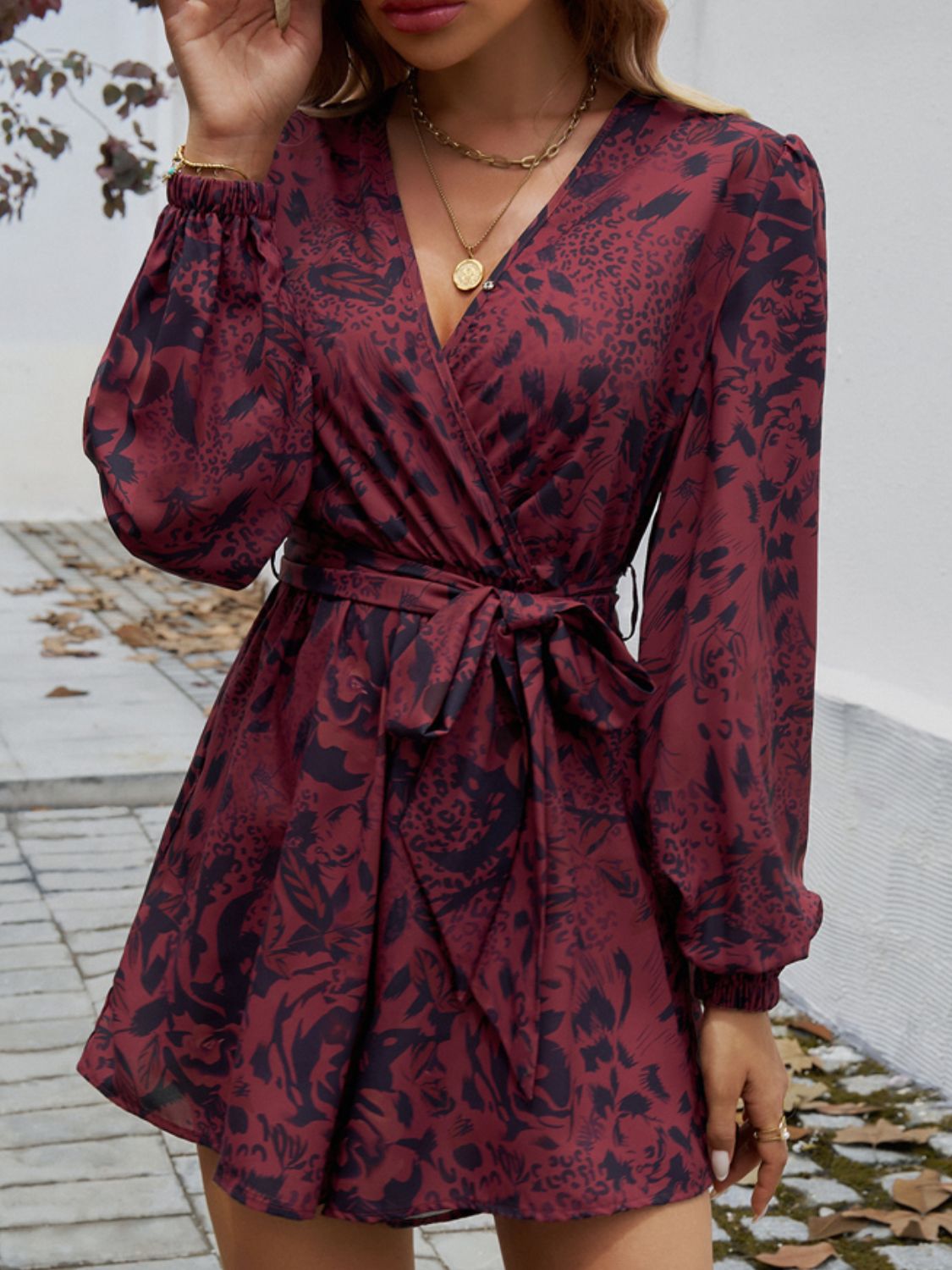Devine Tied Surplice Long Sleeve Romper-Angel Casuals