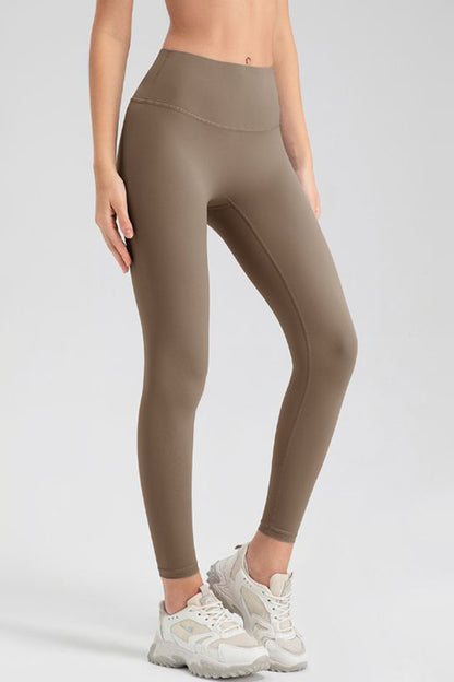 Wide Waistband Sport Leggings-Angel Casuals