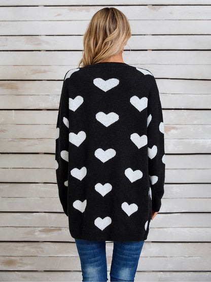 Angel Wings Heart Open Front Long Sleeve Cardigan-Angel Casuals
