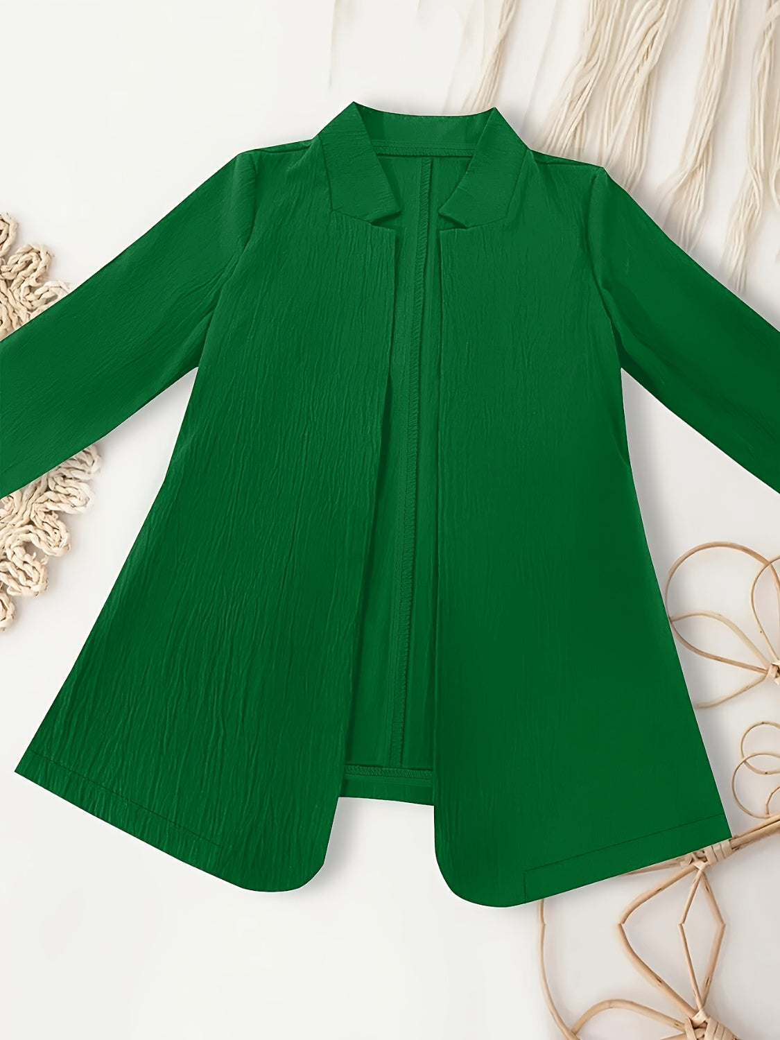 Open Front Long Sleeve Jacket-Angel Casuals
