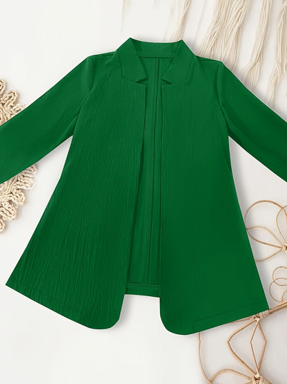 Open Front Long Sleeve Jacket-Angel Casuals