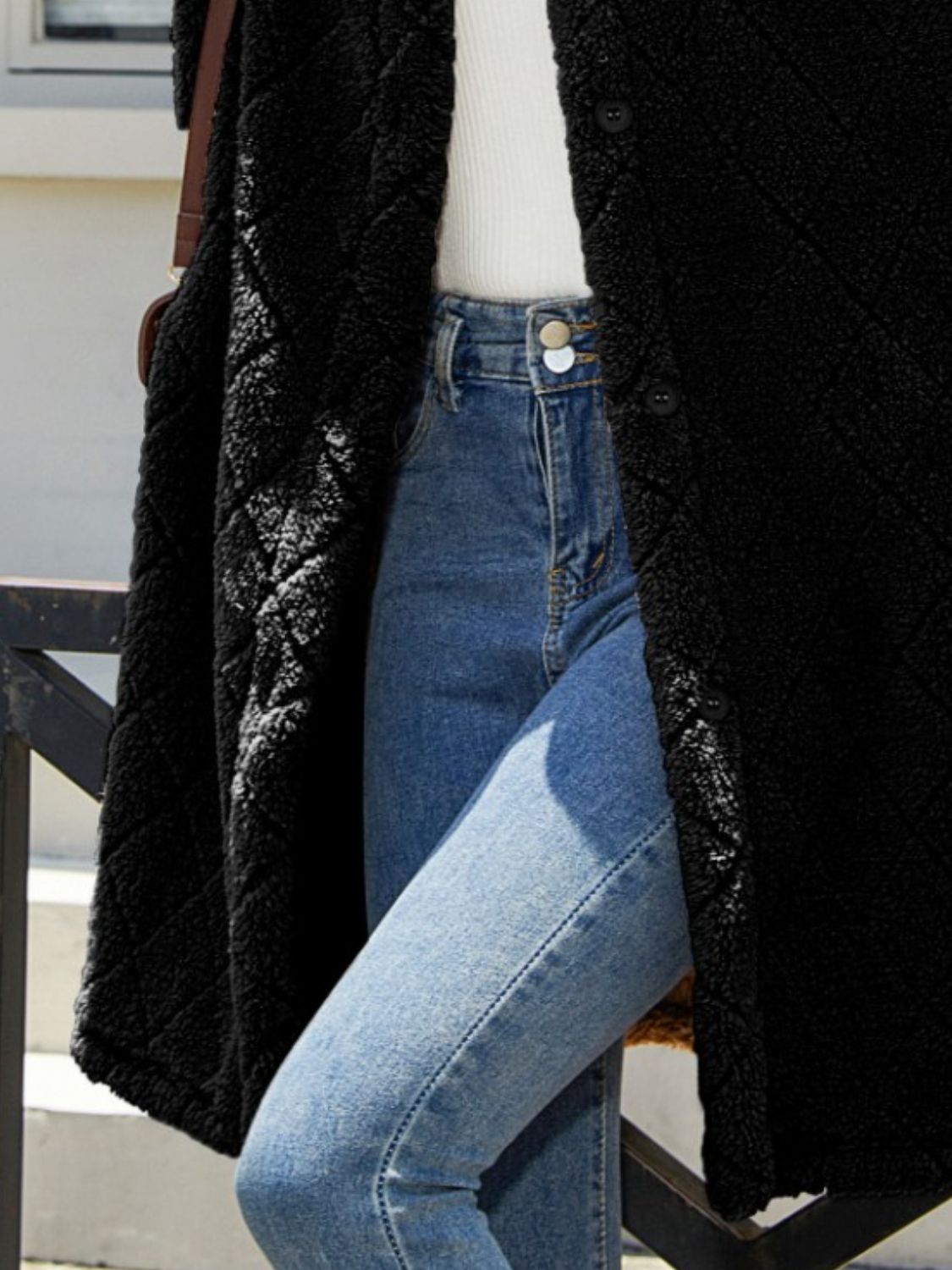 Texture Button Up Dropped Shoulder Coat-Angel Casuals