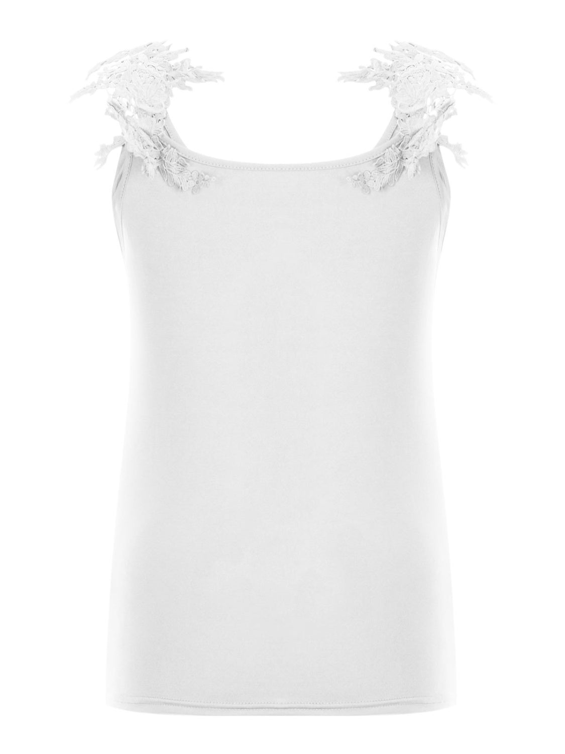 Full Size Lace Detail Scoop Neck Tank-Angel Casuals