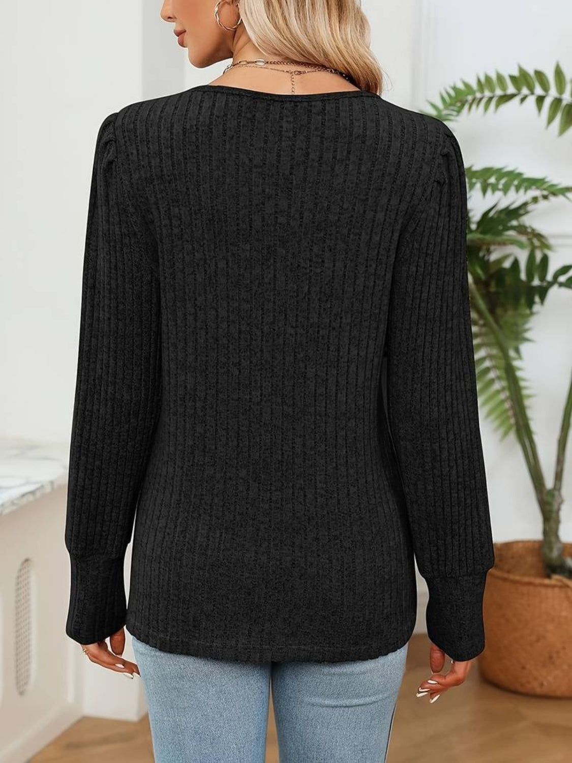 V-Neck Long Sleeve T-Shirt-Angel Casuals