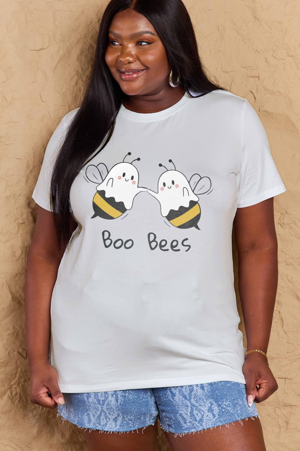 Simply Love Full Size BOO BEES Graphic Cotton T-Shirt-Angel Casuals