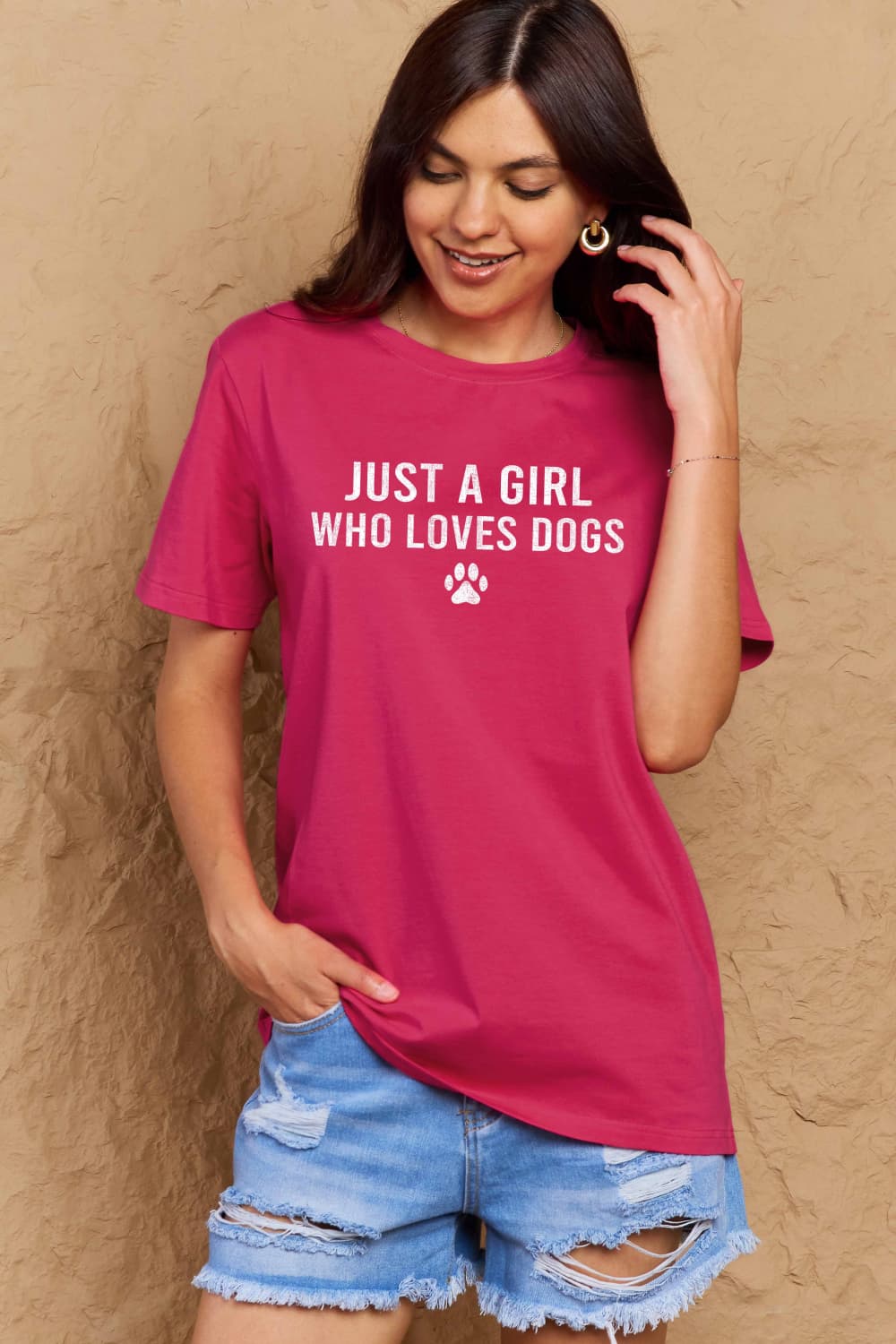 Simply Love Full Size Dog Paw Graphic Cotton T-Shirt-Angel Casuals