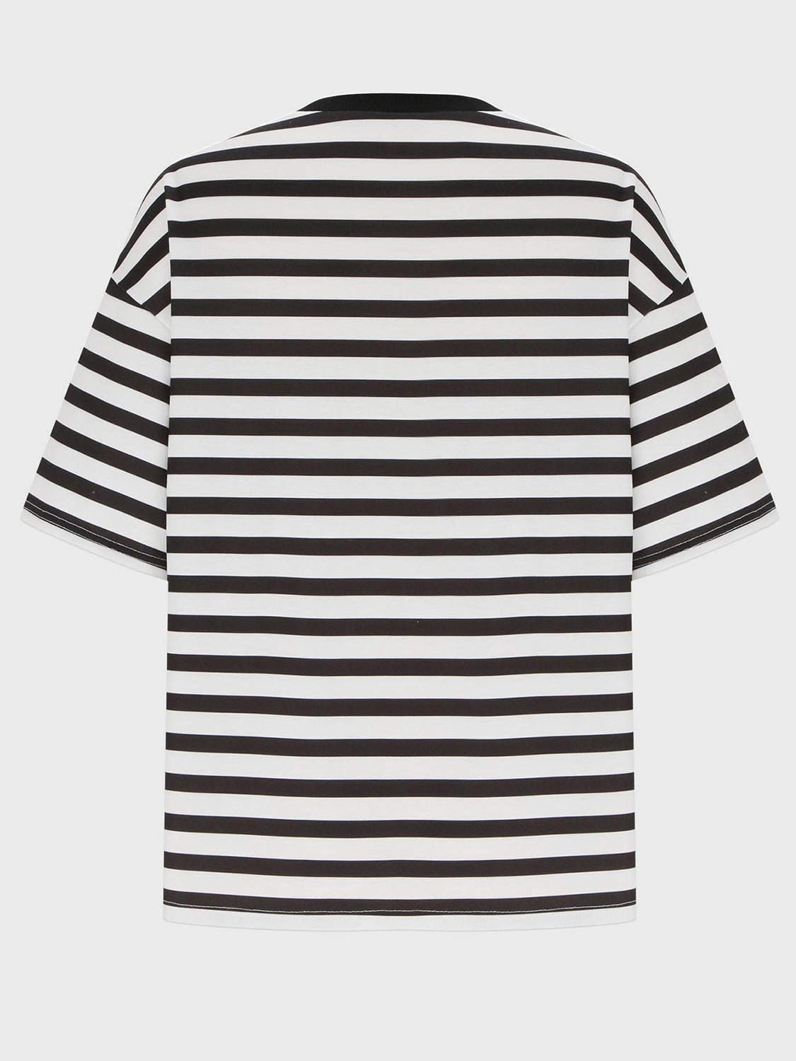 Striped Round Neck Half Sleeve T-Shirt-Angel Casuals