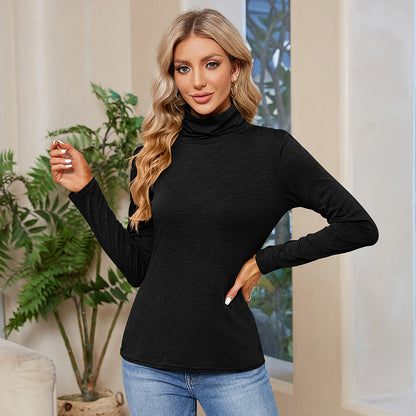 Turtleneck Long Sleeve T-Shirt-Angel Casuals