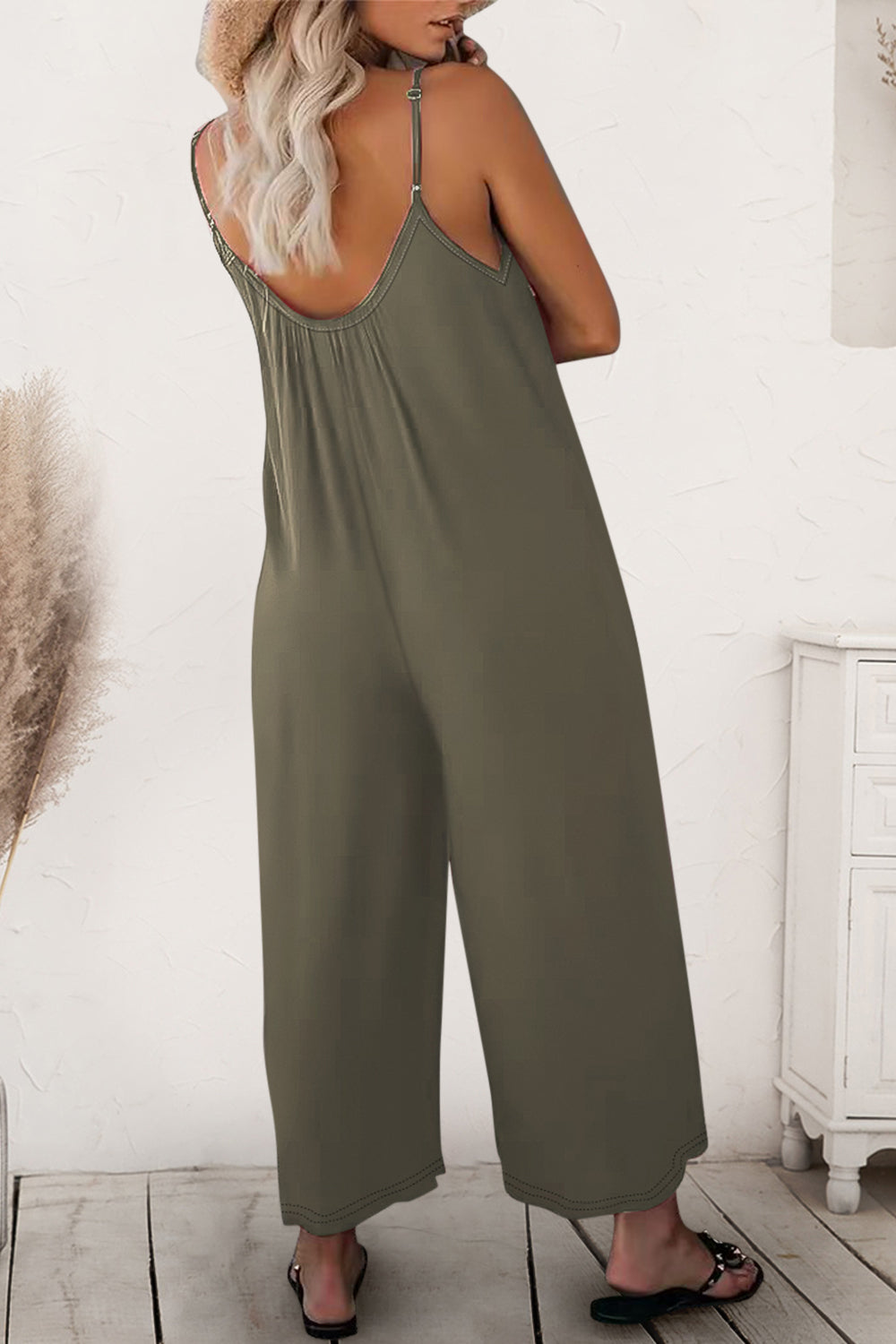 Scoop Neck Spaghetti Strap Jumpsuit-Angel Casuals