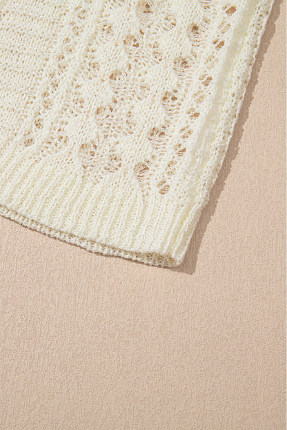 Hollow Out Drop Shoulder Sweater-Angel Casuals