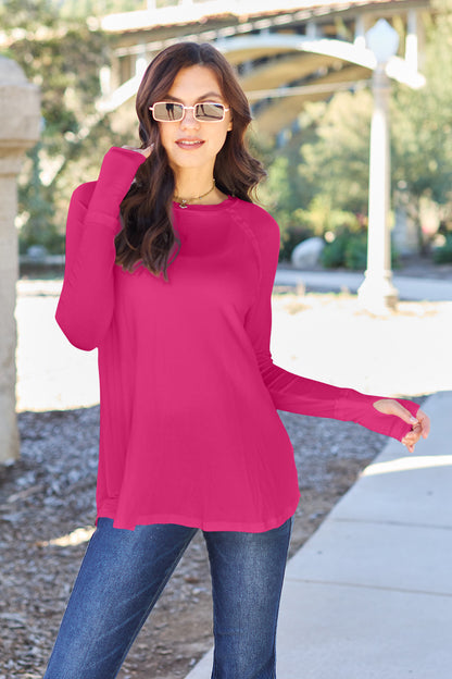 Basic Bae Full Size Round Neck Long Sleeve T-Shirt-Angel Casuals