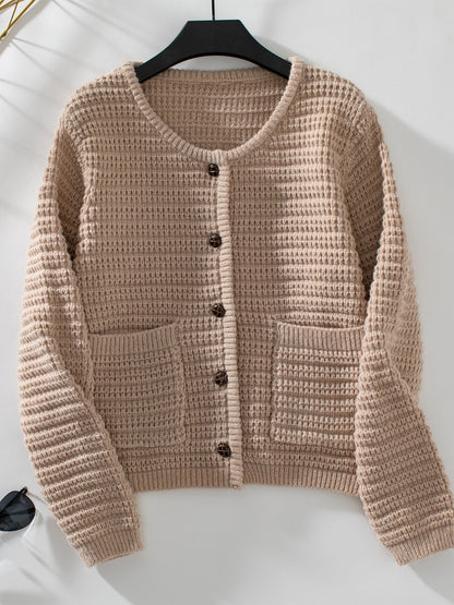 BUtton Up Long Sleeve Cardigan-Angel Casuals