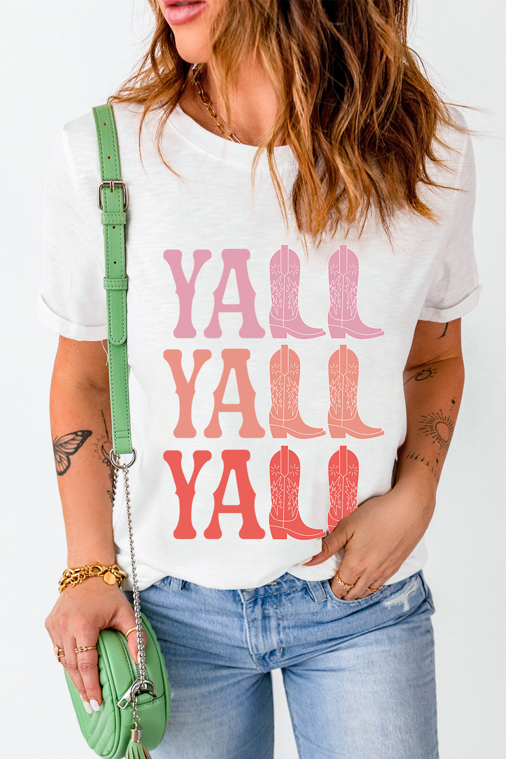 Letter Graphic Round Neck Short Sleeve T-Shirt-Angel Casuals