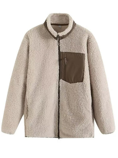 Zip Up Long Sleeve Plush Jacket-Angel Casuals