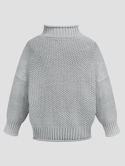 Turtleneck Long Sleeve Sweater-Angel Casuals