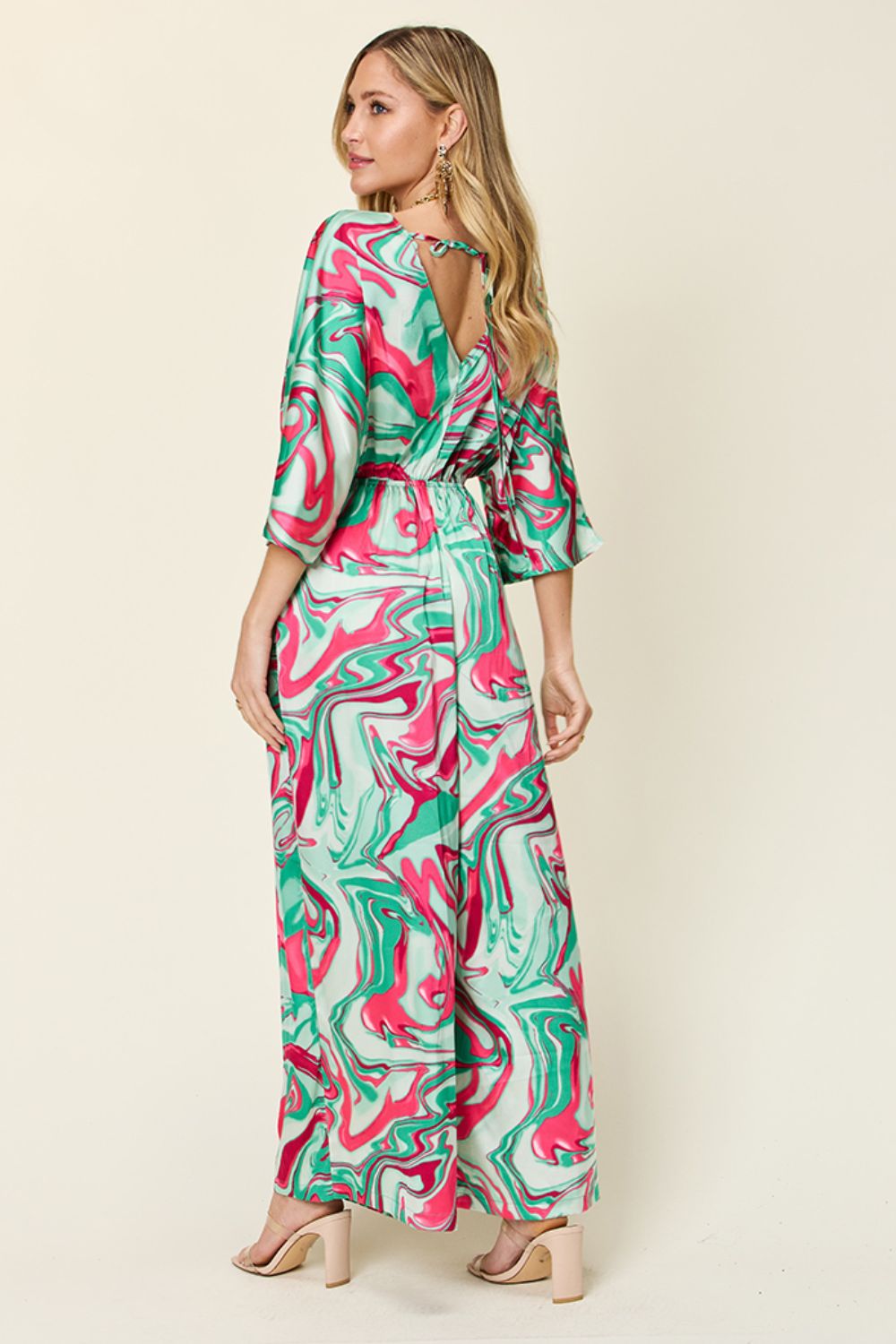 Double Take Full Size Half Sleeve Wide Leg Jumpsuit-Angel Casuals