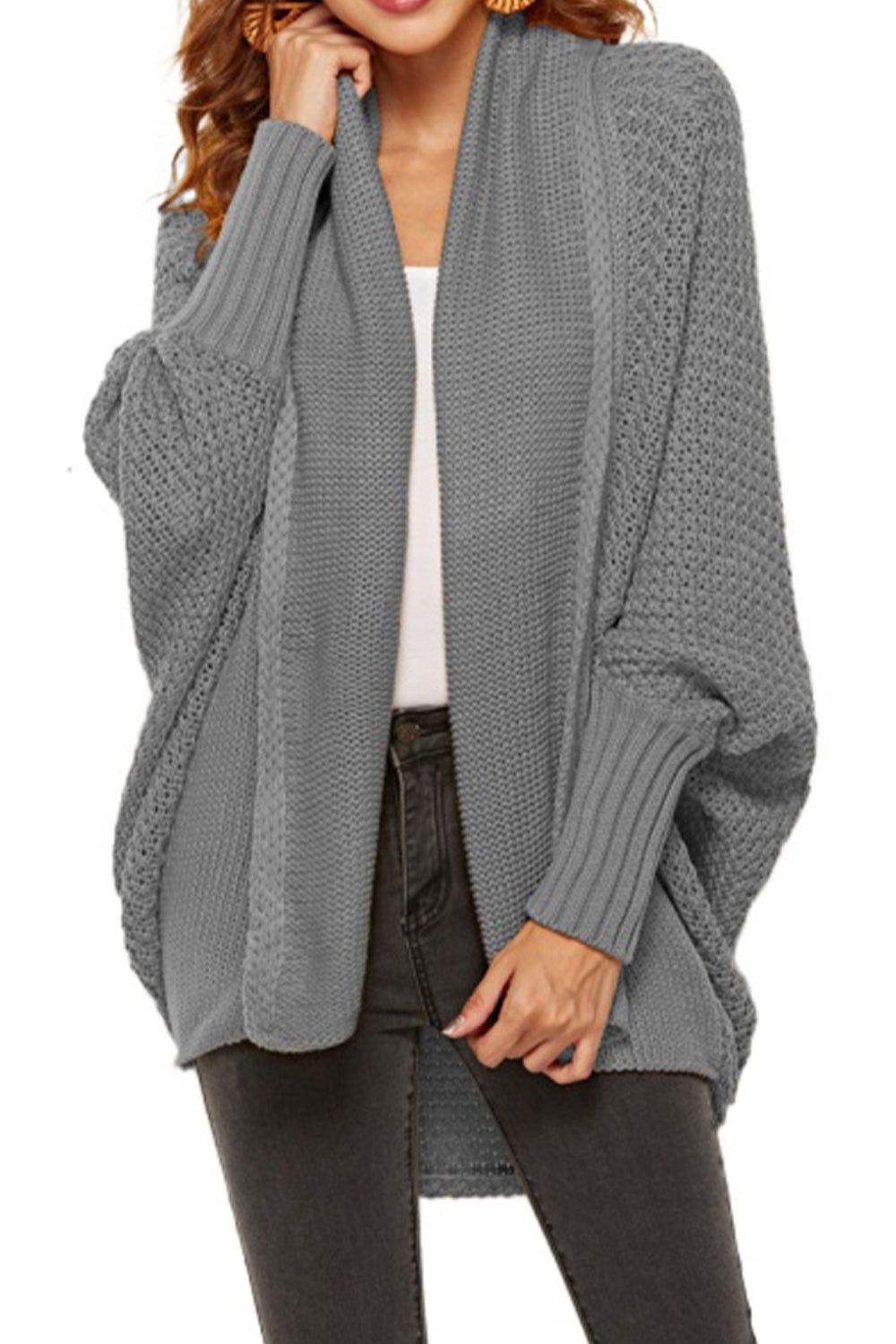 Open Front Dolman Sleeve Longline Cardigan-Angel Casuals